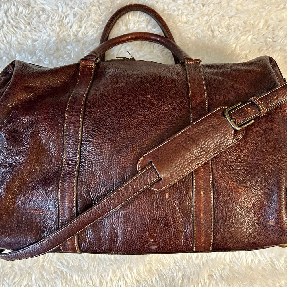 COLOMBIAN BAGS VINTAGE LEATHER WEEKENDER SHOULDER BAG